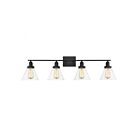 Savoy House Essentials 8-9130-4-BK Drake 4-Lights 240W Black Vanity Light