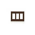 Leviton 80311-S0 Brown Screwless Wallplate Decora 3G Standard Size
