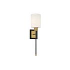 Savoy House Essentials Alvara 9-1645-1-143 1-Light Matte Black with Warm Brass Accents Wall Sconce