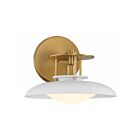 Savoy House Gavin 9-1686-1-142 1-Light White with Warm Brass Accents Wall Sconce