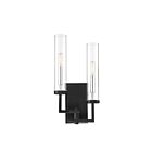 Savoy House Folsom 9-2134-2-67 2-Lights Matte Black with Polished Chrome Accents Wall Sconce