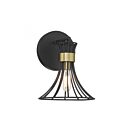 Savoy House Breur 9-6080-1-143 1-Light Matte Black with Warm Brass Wall Sconce