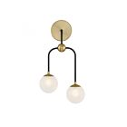 Savoy House Couplet 9-6696-2-143 2-Lights Matte Black with Warm Brass Wall Sconce