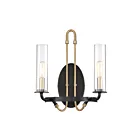 Savoy House Kearney 9-8073-2-51 2-Lights Vintage Black with Warm Brass Wall Sconce