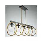 Artcraft Lugano AC10896VB 5-Lights Black Vintage Brass 60W Pendant