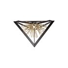 Artcraft Sunburst AC11442 3 Lights Matte Black Satin Brass 60W Flush Mount