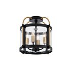 Artcraft AC11513BB Bonita 4-Lights 160W Black and Brushed Brass Flush Mount