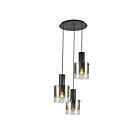 Artcraft Henley AC11523SM 3-Lights Satin Black, Smoke Glass 60W Chandelier