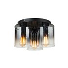 Artcraft Henley AC11524SM Satin Black, Smoke Glass 60W Flush Mount