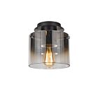 Artcraft Henley AC11525SM Satin Black, Smoke Glass 40W Flush Mount