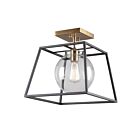 Artcraft Bridgetown AC11600VB Black Harvest Brass 100W Semi Flush Mount