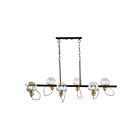 Artcraft Martina AC11726BK 6-Lights Black and Brushed Brass 60W Island Pendant