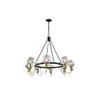 Artcraft Martina AC11728BK 8-Lights Black and Brushed Brass 60W Chandelier