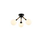 Artcraft AC11843BK Capilano 3-LIghts 30W Brushed Brass Semi-Flush Mount