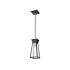 Artcraft Lucian AC11850BK Black and Brushed Brass 40W Rod Pendant