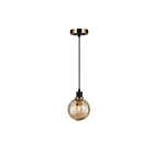 Artcraft Gem AC11870AM 1-Lights Black and Brushed Brass Cord Pendant