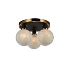 Artcraft AC11873SW Gem 120W Black and Brushed Brass Semi Flush Mount