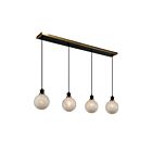 Artcraft AC11874SW Gem 4-Lights 160W Black and Brushed Brass Island Light