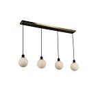 Artcraft Gem AC11874WH 4-Lights Black and Brushed Brass 160W Island Light