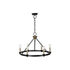 Artcraft Notting Hill AC11986BB 6-Lights 360 Watt Black and Brushed Brass Chain Chandelier