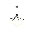 Artcraft Cascata AC6810BK Black and Brushed Brass 22W Rod Pendant