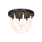 Artcraft Cascata AC6811BK Black and Brushed Brass 17W LED Flush Mount