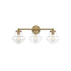 Savoy House Meridian M80073NB 3-Lights 180W Natural Brass Vanity Light