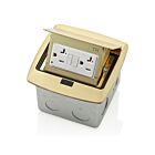 Leviton PFGF2-BR Pop-Up Floor Box W/20A Gfci Brass