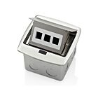 Leviton PFQP3-BN Pop-Up Floor Box W/Quickport 3-Port Brushed Nickel