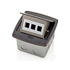 Leviton PFQP3-BZ Pop-Up Floor Box W/Quickport 3-Port Bronze