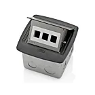 Leviton PFQP3-MB Pop-Up Floor Box W/Quickport 3-Port Black