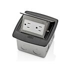 Leviton PFTR1-MB Pop-Up Floor Box W/15A Tamper-Resistant Receptacle Black