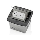 Leviton PFTR2-MB Pop-Up Floor Box W/20A Tamper-Resistant Receptacle Black