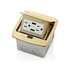 Leviton PFUS1-BR Pop-Up Floor Box W/15A Duplex Usb Brass