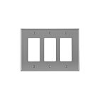 Leviton PJ263-GY Mid Nylon 3 Gang Decora-Gray Wallplate