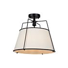 Artcraft SC13362BK Pullman 120W Black and Brass Semi Flush Mount