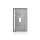 Leviton SSJ1-C40 Stainless Steel 1 Gang Midsize Toggle Wallplate