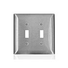 Leviton SSJ2-C40 Stainless Steel 2 Gang Midsize Toggle
