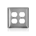 Leviton SSJ32-C40 Stainless Steel 2 Gang Midsize Duplex
