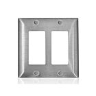 Leviton SSJ62-C40 Stainless Steel 2 Gang Midsize Decora