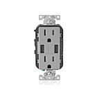 Leviton T5632-GY 15A Tamper-Resistant Receptacle Usb Charger