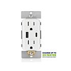 Leviton T5634-W Wh 15A Tamper-Resistant Receptacle USB Type Ac 60W Charger
