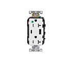 Leviton T5833-HGW White Combination Duplex Hospital Grade Receptacle A-C Usb Charger 20A125V