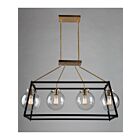 Artcraft Bridgetown AC11604VB 4-Lights Black Harvest Brass 100W Pendant