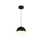 Access Lighting 23946LEDD-BWA-WHT Unity 1-Light LED 15W Black with Antique Brushed Brass Pendant