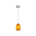 Access Lighting Brandy FireBird 28023-1C-BS-AMBFB Brushed Steel 100W Pendant