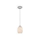 Access Lighting Brandy FireBird 28023-1C-BS-WHTFB Brushed Steel 100W Pendant