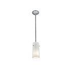 Access Lighting Glass`n Glass Cylinder 28033-1R-BS-CLOP Brushed Steel 100W Pendant