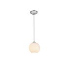 Access Lighting Japanese Lantern 28085-3C-BS-WHTLN 1-Light 10W Brushed Steel Pendant