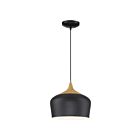 Access Lighting Blend 52057LEDDLP-BL-WGN Black with Wood Grain 10W LED Pendant